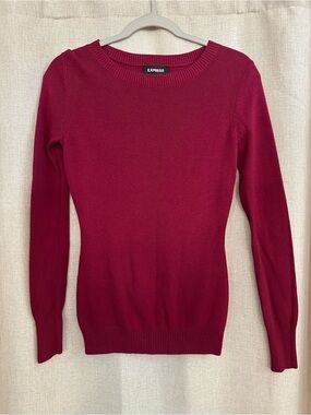 NWOT Express Women's Scoop Crewneck Sweater in Deep Raspberry